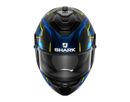 Shark Spartan GT Carbon Kromium Chrome Blue Helmet top view