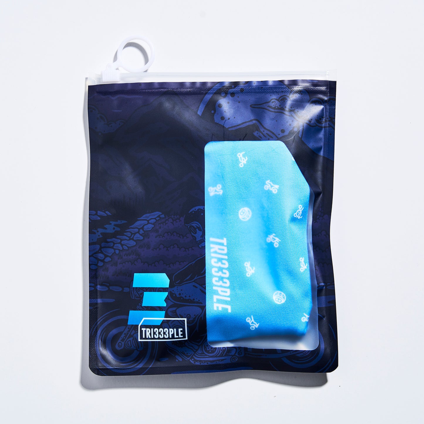 Premium Lycra Headbuff Skull & Bikes JakuBlu