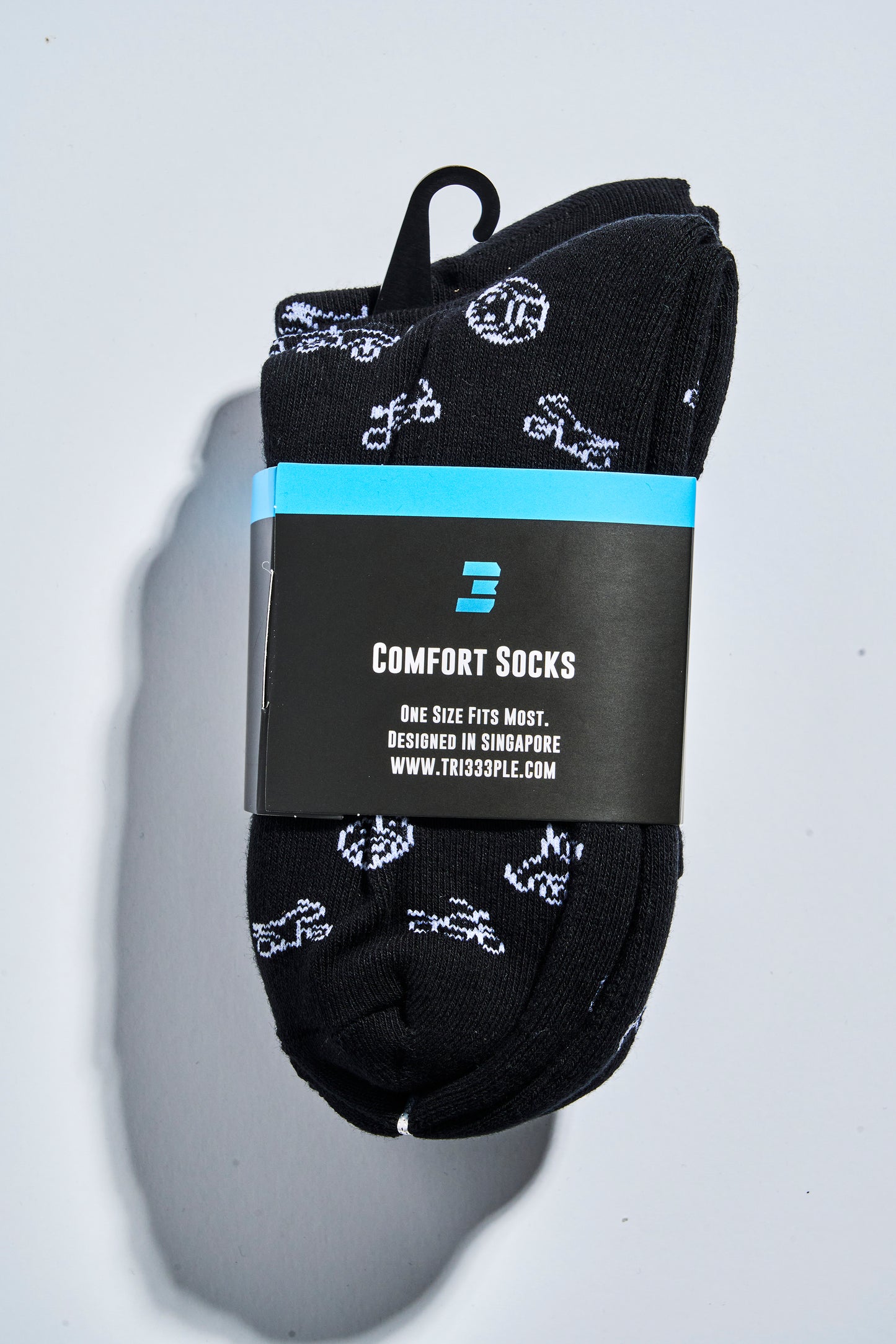 Skulls and Bikes Socks Black (3 Pairs)