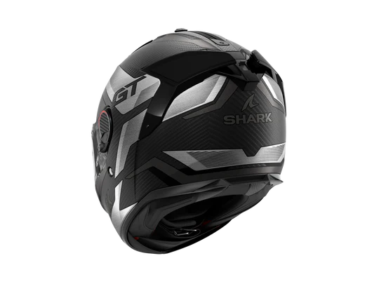 Shark Spartan GT Pro Carbon Ritmo Matt Black Grey Helmet Motorcycle rear view