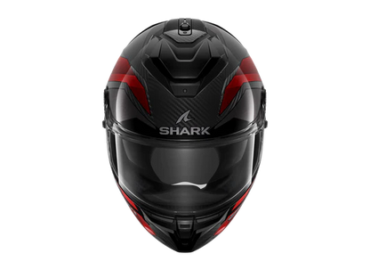 Shark Spartan GT Pro Carbon Ritmo Black Red Grey Helmet Motorcycle top view