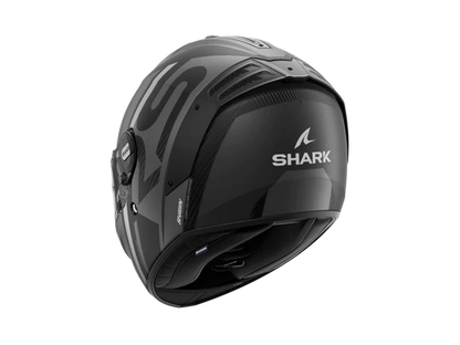 Shark Spartan RS Carbon Shawn Matt Black Grey Helmet rear view