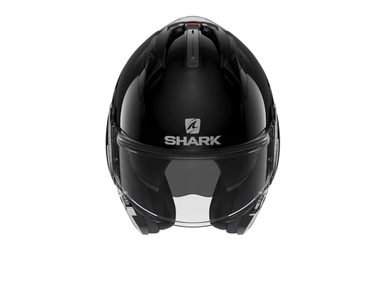 Shark EVO GT Blank Black Modular Helmet visor open top view