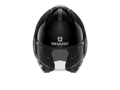 Shark EVO GT Blank Black Modular Helmet visor open top view