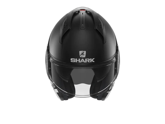 Shark EVO GT Blank Matt Black Modular Helmet visor open top view