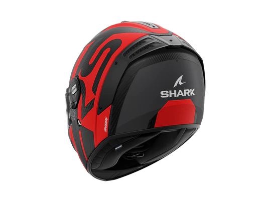 Shark Spartan RS Carbon Shawn Matt Black Grey Red Helmet rear view