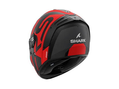 Shark Spartan RS Carbon Shawn Matt Black Grey Red Helmet rear view