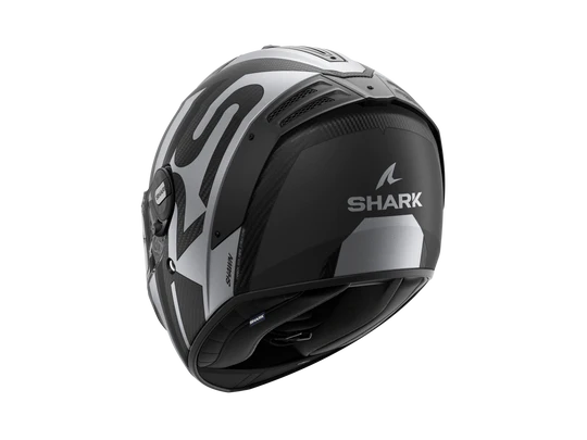 Shark Spartan RS Carbon Shawn Matt Black Grey White Helmet rear view