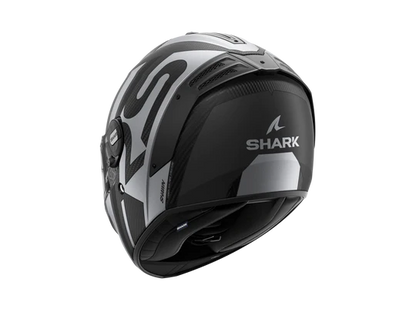 Shark Spartan RS Carbon Shawn Matt Black Grey White Helmet rear view