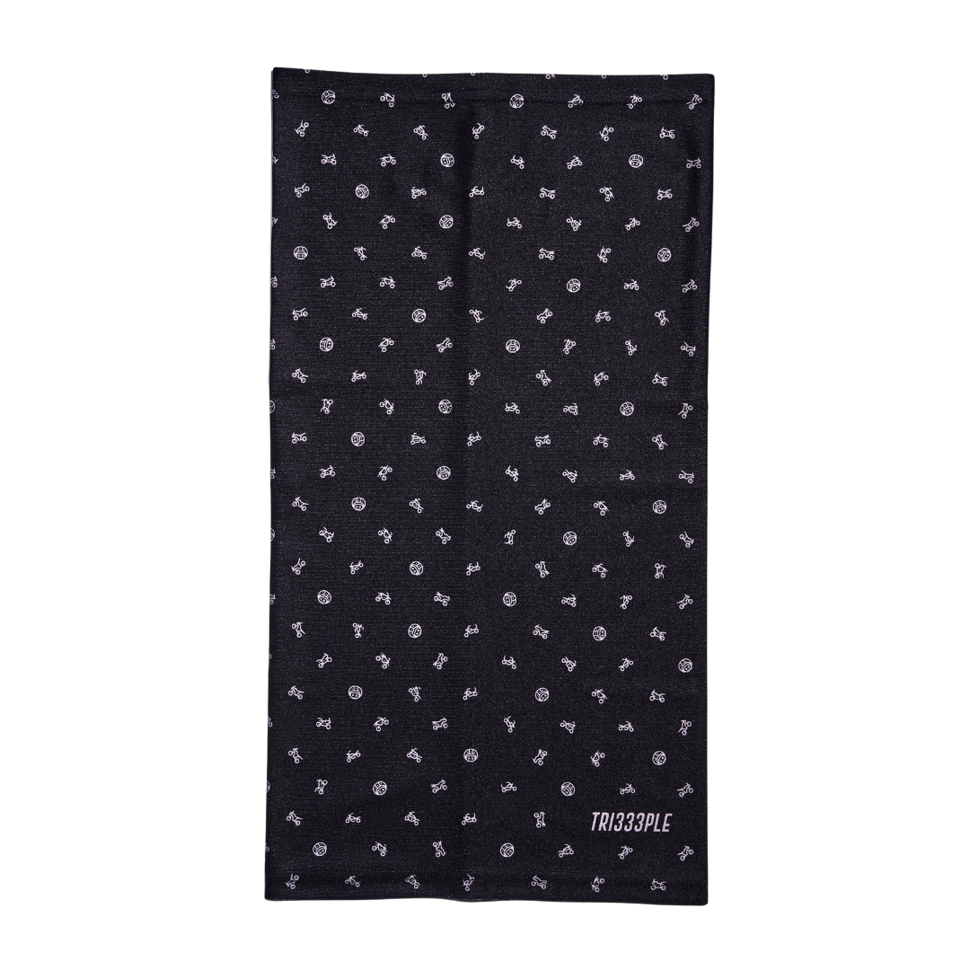 Premium Lycra Headbuff Skull & Bikes Black