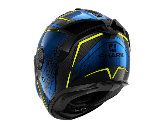 Shark Spartan GT Carbon Kromium Chrome Blue Helmet rear view