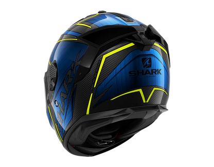 Shark Spartan GT Carbon Kromium Chrome Blue Helmet rear view