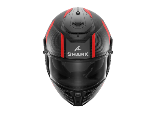 Shark Spartan RS Carbon Shawn Matt Black Grey Red Helmet top view