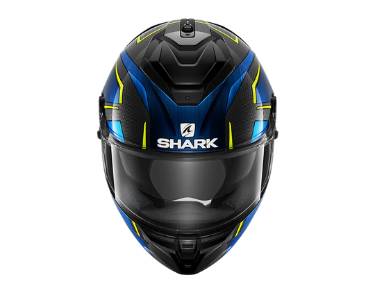 Shark Spartan GT Carbon Kromium Chrome Blue Helmet top view