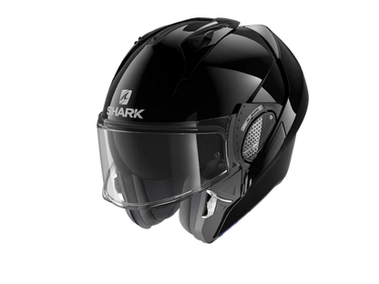 Shark EVO GT Blank Black Modular Helmet with visor open