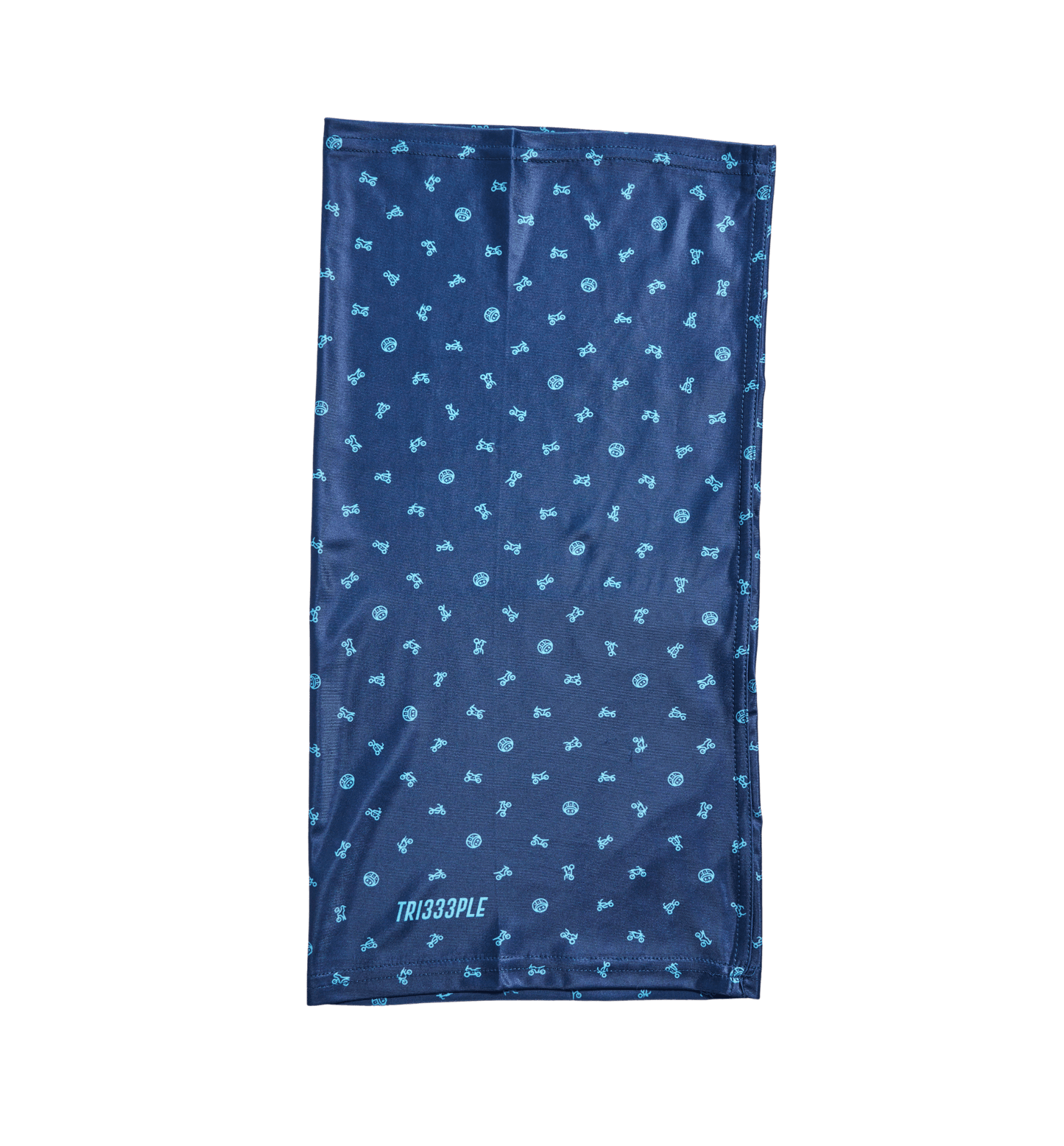 Premium Lycra Headbuff Skull & Bikes Cyan Blue