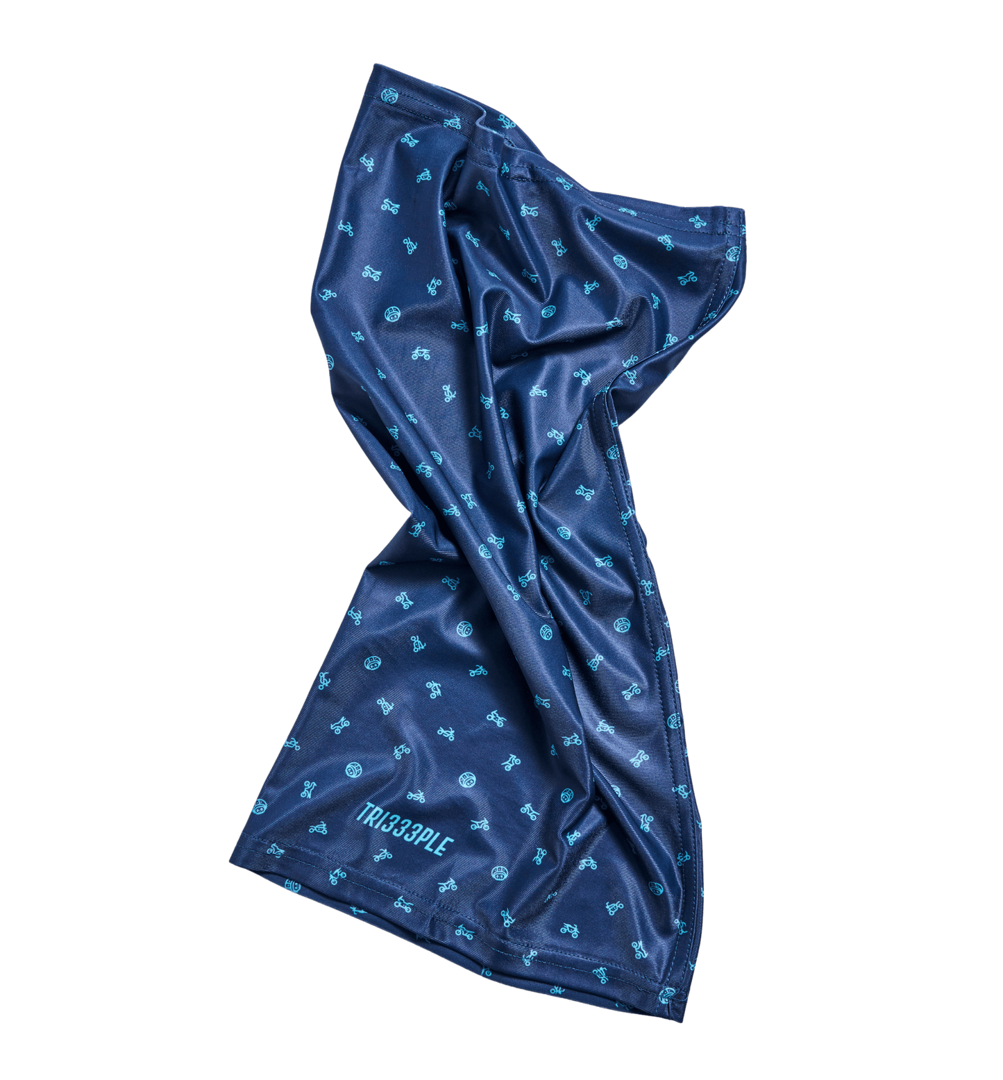 Premium Lycra Headbuff Skull & Bikes Cyan Blue