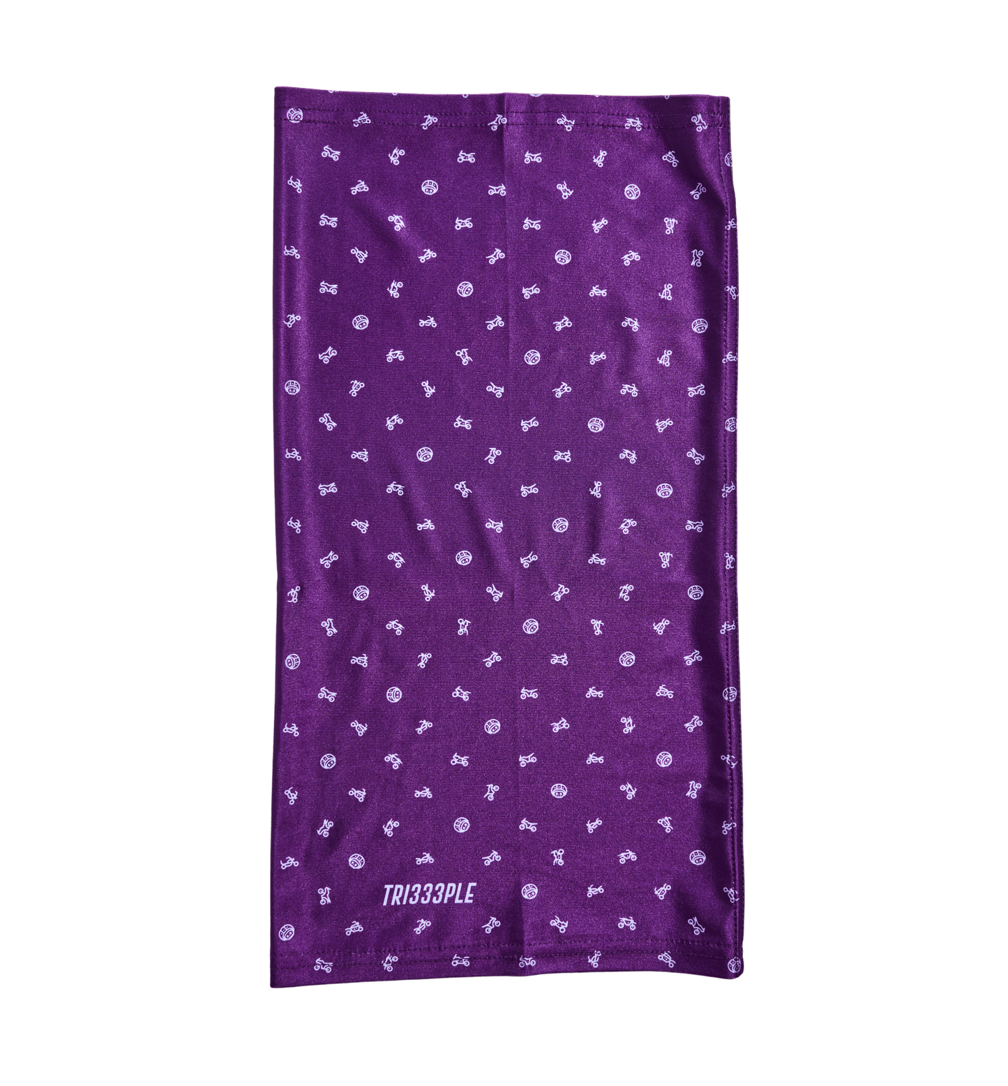 Premium Lycra Headbuff Skull & Bikes Purple