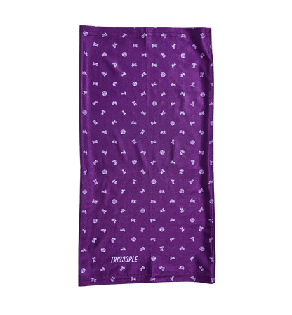Premium Lycra Headbuff Skull & Bikes Purple