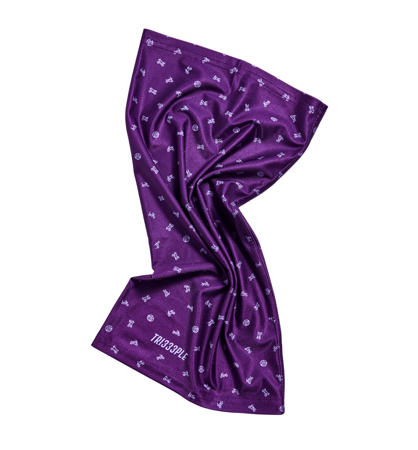 Premium Lycra Headbuff Skull & Bikes Purple