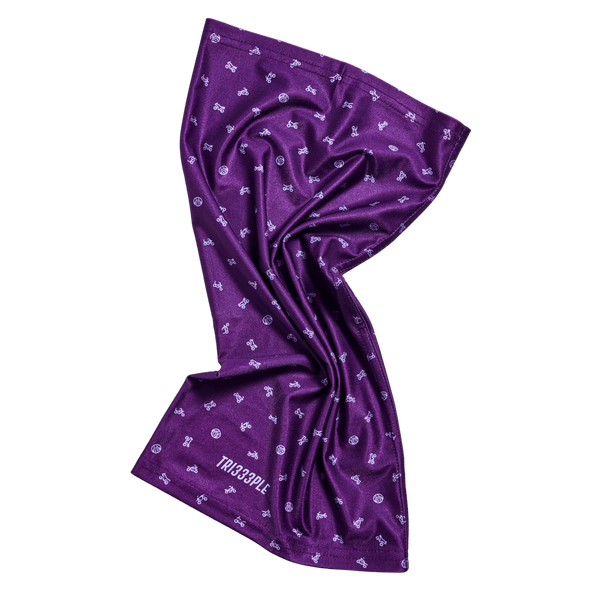 Premium Lycra Headbuff Skull & Bikes Purple