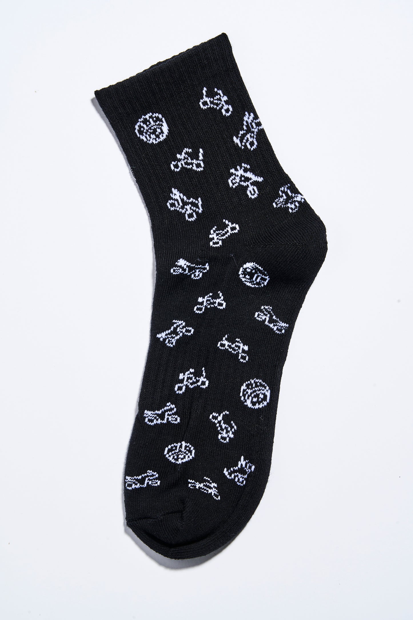 Skulls and Bikes Socks Black (3 Pairs)