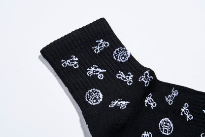 Skulls and Bikes Socks Black (3 Pairs)