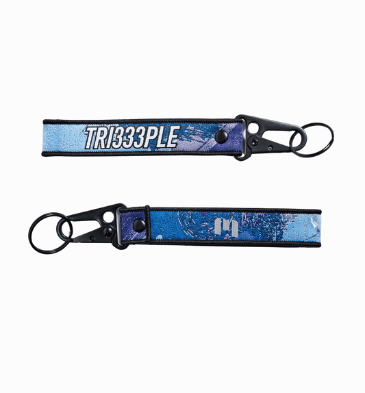 TRI333PLE Keychain Blue