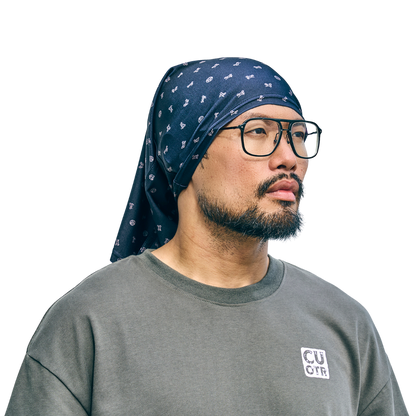 Premium Lycra Headbuff Skull & Bikes Black
