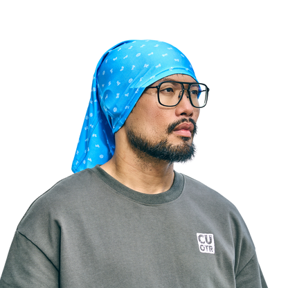 Premium Lycra Headbuff Skull & Bikes JakuBlu