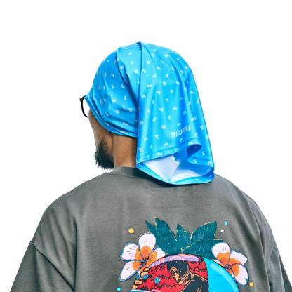 Premium Lycra Headbuff Skull & Bikes JakuBlu