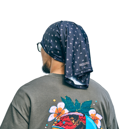Premium Lycra Headbuff Skull & Bikes Black