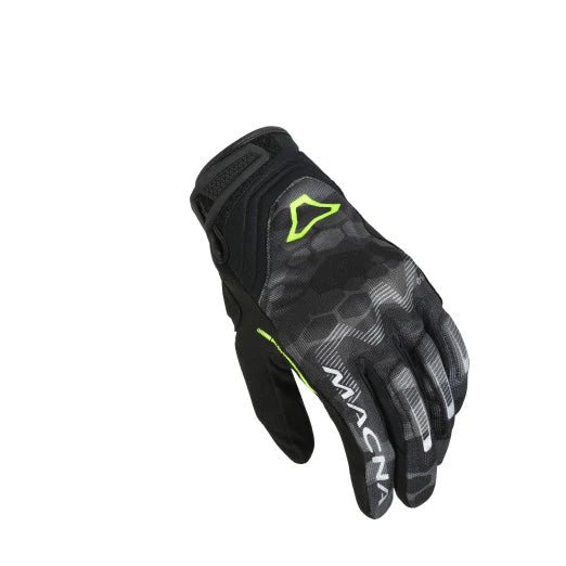 Macna Recon Black Camo Fluo Yellow Glove for motorcycle riding main photo