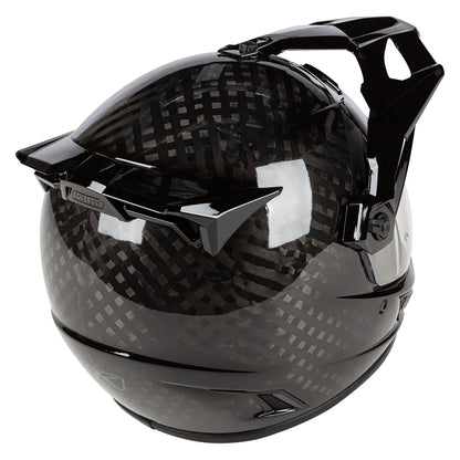 Klim Krios Karbon Adventure Gloss Karbon Black Helmet motorcycle left rear view