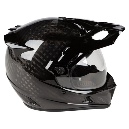 Klim Krios Karbon Adventure Gloss Karbon Black Helmet motorcycle side view