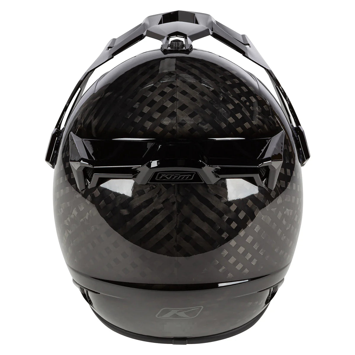 Klim Krios Karbon Adventure Gloss Karbon Black Helmet motorcycle rear view