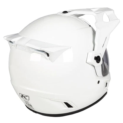 Klim Krios Karbon Adventure Gloss White Helmet side rear view