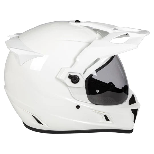 Klim Krios Karbon Adventure Gloss White Helmet right side view