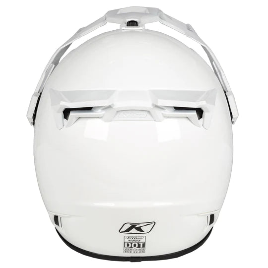 Klim Krios Karbon Adventure Gloss White Helmet rear view