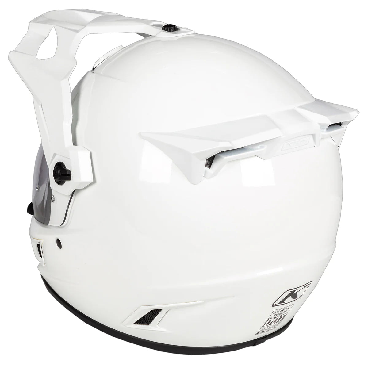 Klim Krios Karbon Adventure Gloss White Helmet rear side view