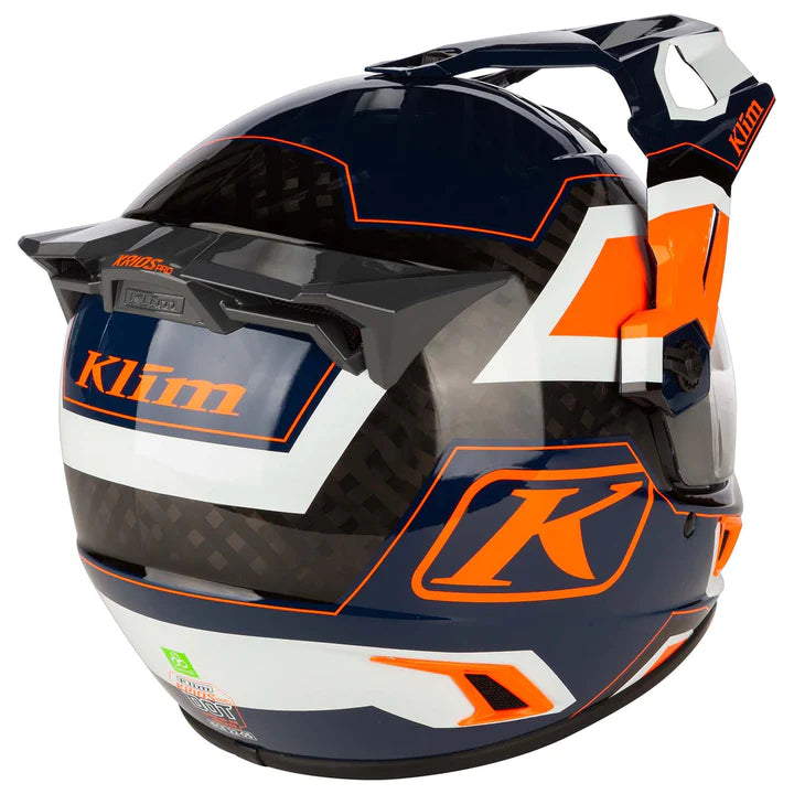 Klim Krios Pro ECE/DOT Rally Striking Orange motorcycle Helmet rear right view