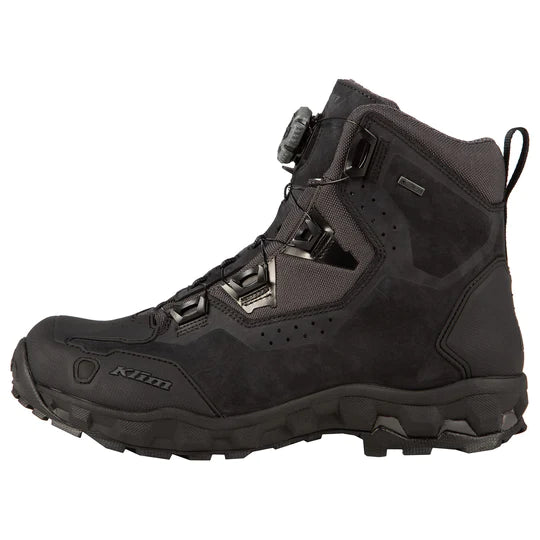 Klim Outlander GTX Stealth Black Boot for motorcycle riding left view
