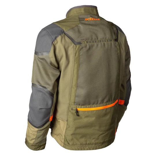 Klim Baja S4 Sage - Strike Orange Jacket for Motorcycle Riding back view