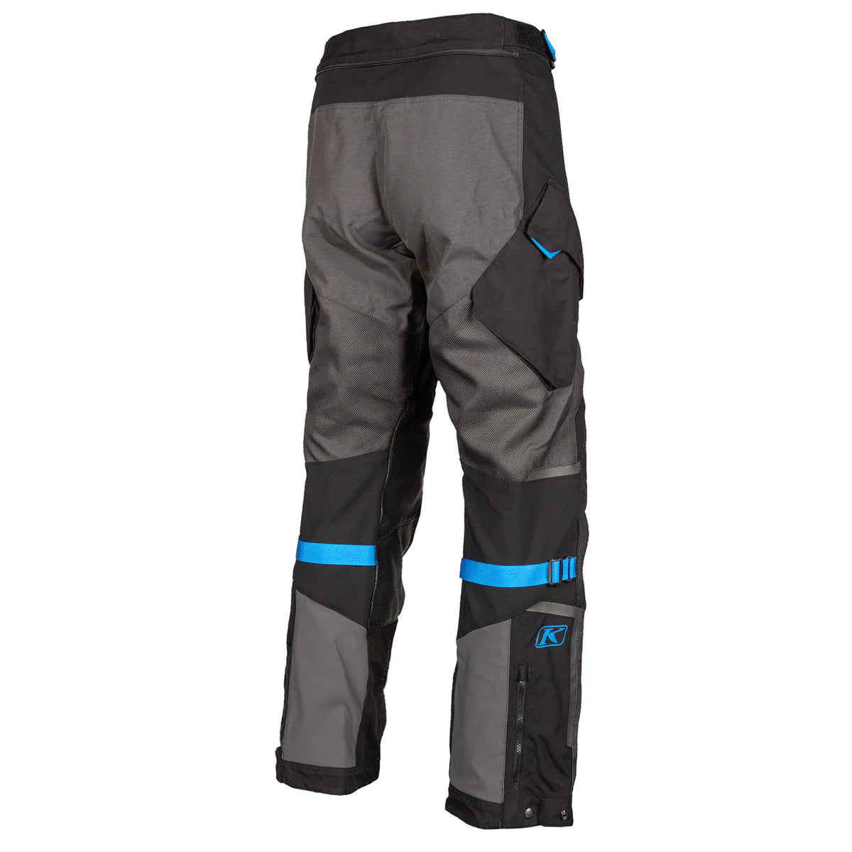 Klim Baja S4 Black Kinetik Blue Pant for riding motorcycles back  view