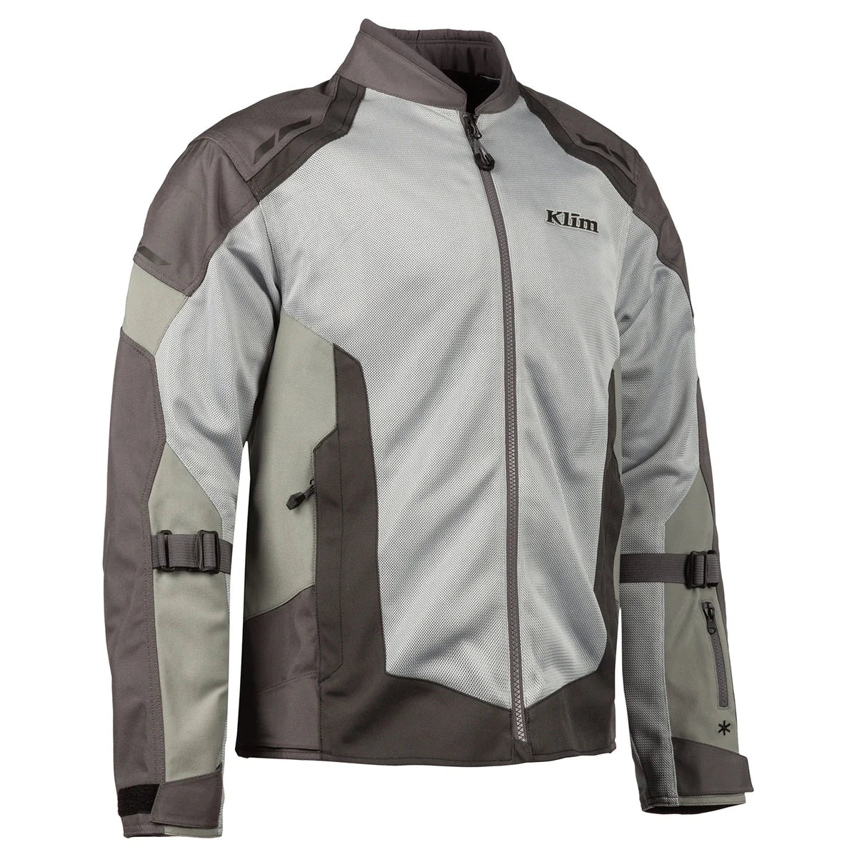 Klim Induction Cool Gray Jacket for motorcycle front side view