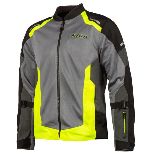 Klim Induction Hi Vis Monument Gray Jacket for motorcycle front view