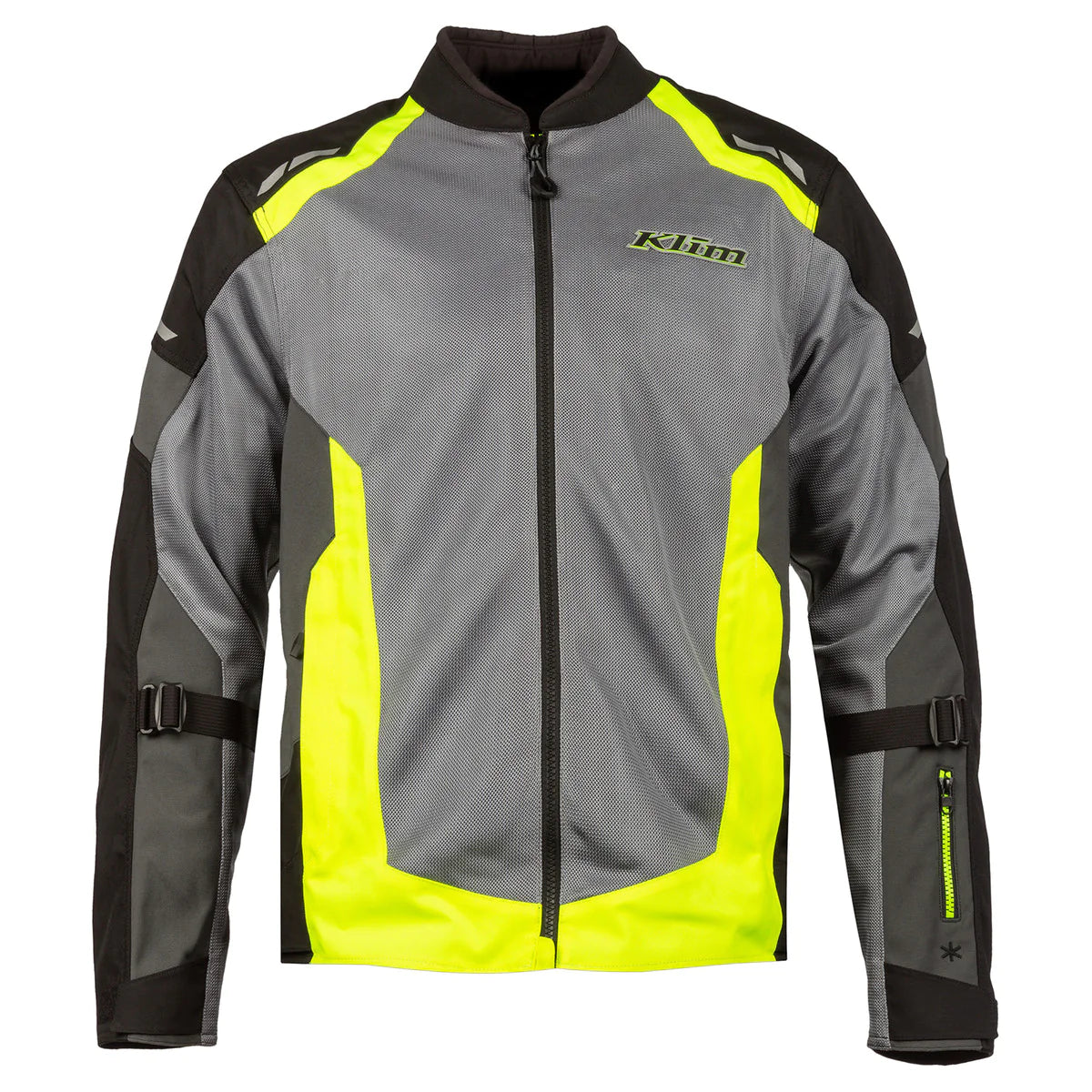 Klim Induction Hi Vis Monument Gray Jacket for motorcycle front view