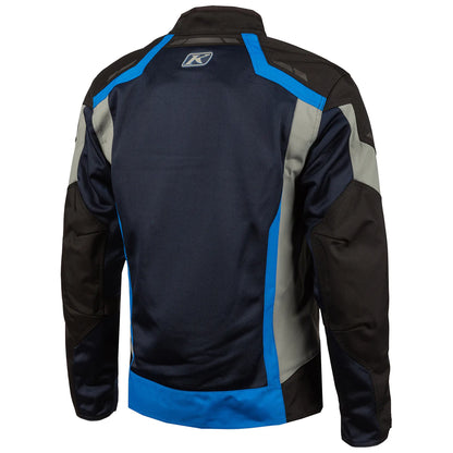 Klim Induction Navy Blue Jacket for motorcycle riding back left view