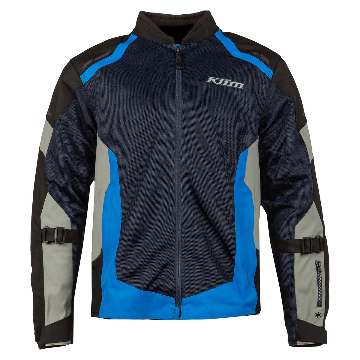 Klim Induction Navy Blue Jacket for motorcycle riding front straight view