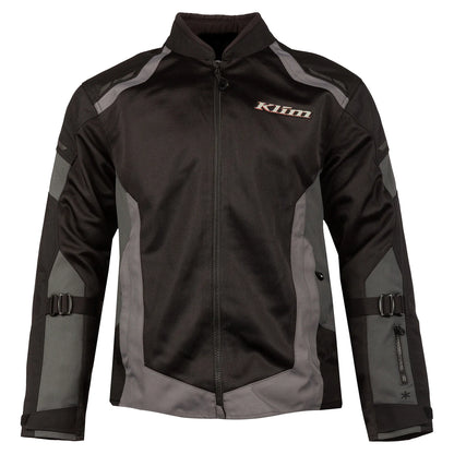 Klim Induction Stealth Black Jacket for motorcycle riding front view